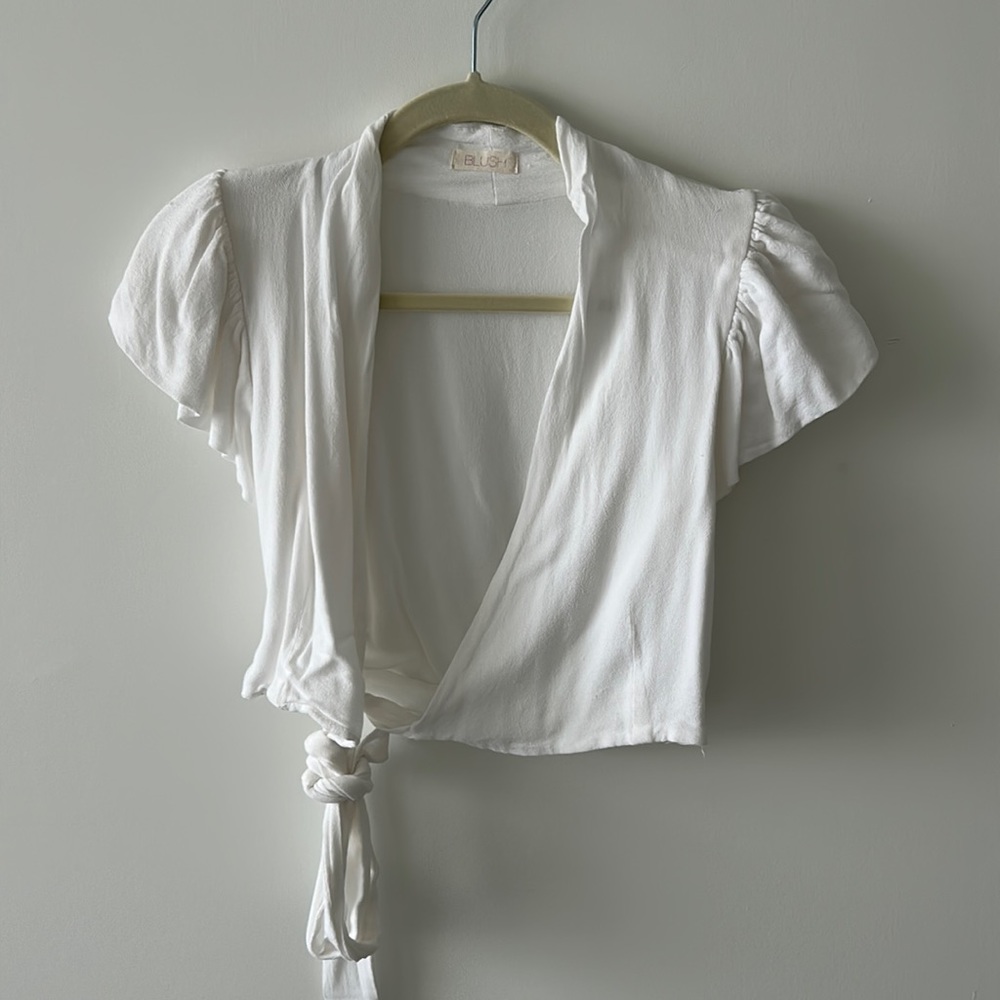 Chloe white wrap crop top